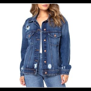 Celebrity pink denim jacket